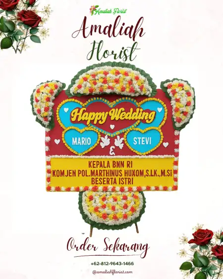 Papan Bunga Pernikahan Tempur